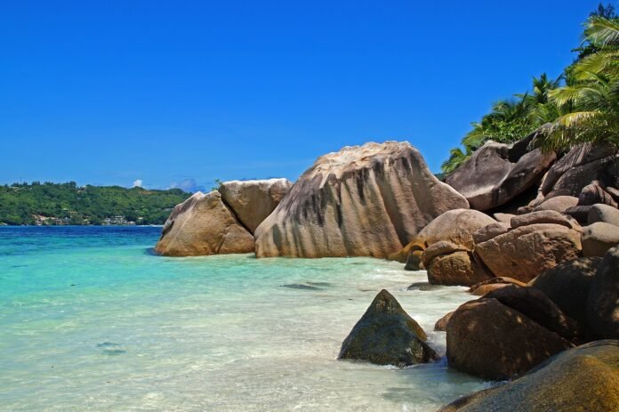 A view of a beach in Seychelles