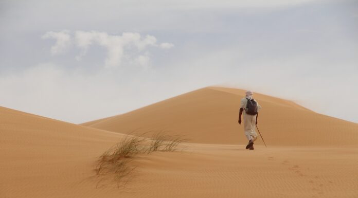 Desert Sandals traveler wearing sandals in the desert