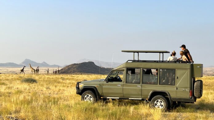 visitors on a namibia safari visitors on a Namibia safari