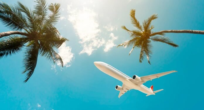 plane taking travellers plane taking travelers on vacation
